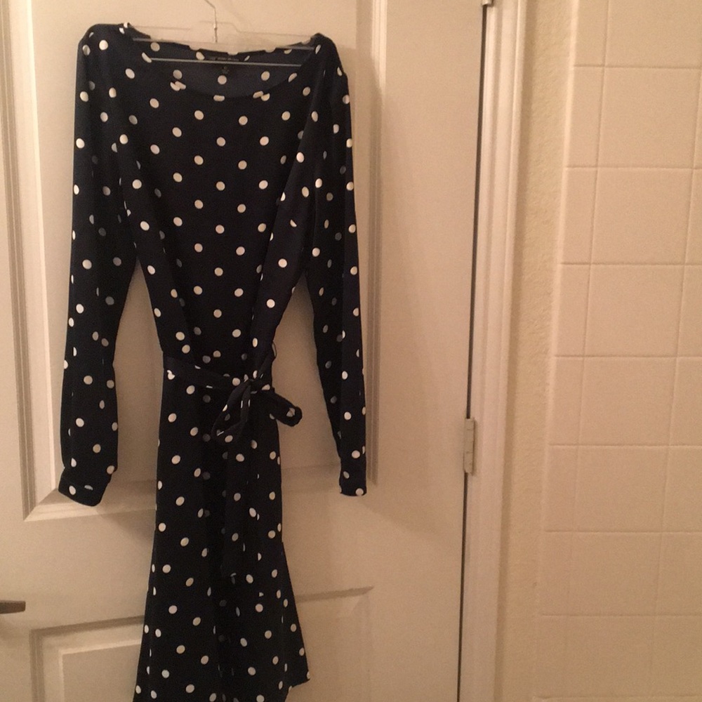 Navy & white Brooks Brothers silk midi dress sz 10